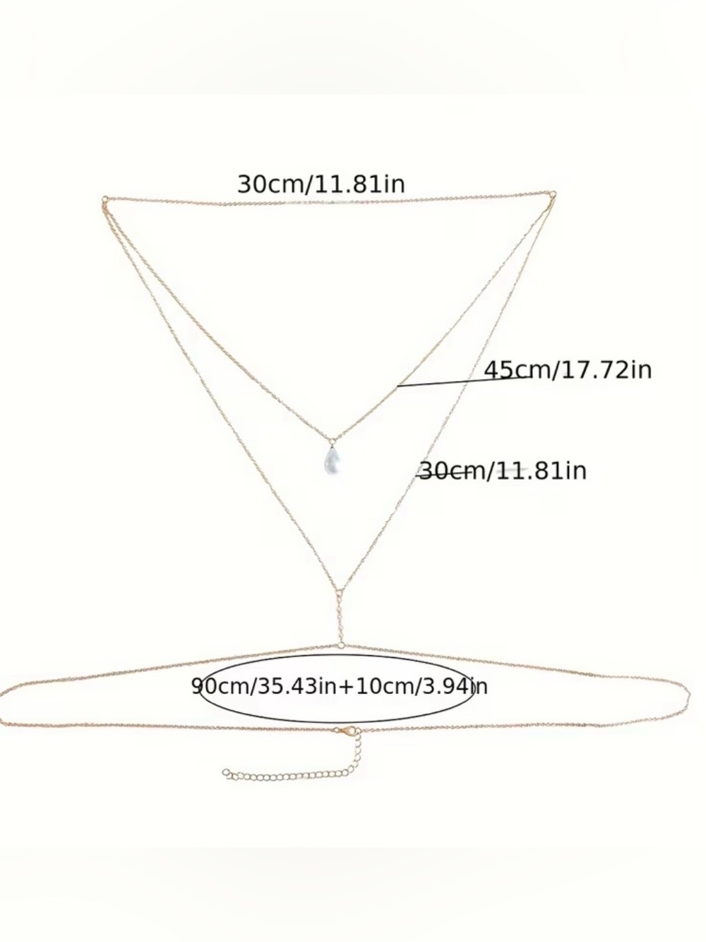 Gold Layered Back Pearl Drop Necklace - Picture 4 of 5